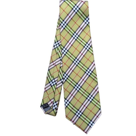 RARE 100% Silk Burberry Tie Big Logo Pattern Tie - Picture 1 of 7